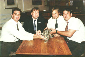 Bruce with The Cheetah's Rugby players